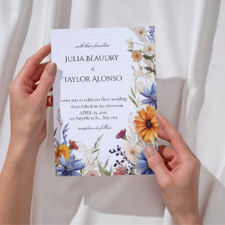 Invitación Red & Orange Rose Wedding Invite