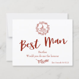 Invitación Red Peony Epiphany Boda mejor carta para hombre