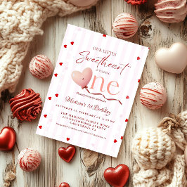 Invitación Red Pink Heart Valentine's Day Sweetheart Birthday