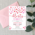 Invitación Red Pink Hearts Flirty Treinta y Treinta Fiesta de<br><div class="desc">Este es un tema de corazones rojos y rosados Flirty Thirty 30th Birthday Fiesta Invite. Es perfecto para un fiesta de día con temática El día de San Valentín o para un tema de amor. cumpleaños 30, trigésimo día, celebración de cumpleaños, ideas de fiesta de cumpleaños rosada, treinta coqueteo, fiesta...</div>