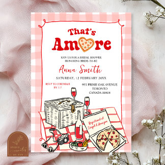 Invitación Red Pink Italian Picnic That's Amore Bridal Shower