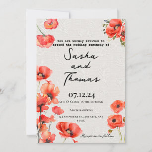Invitación Red Poppies