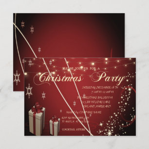 Invitación Red Presents, Bow, Confetti Company Navidades Fies