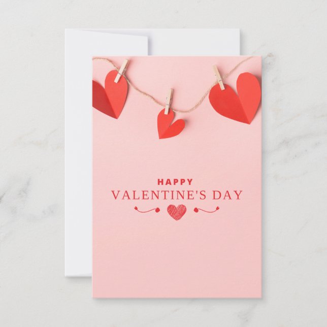 Invitación Red rosa Feliz Día de San Valentín (Anverso)