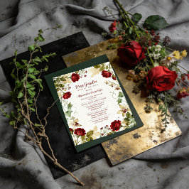 Invitación Red Roses Garden-Inspired Bridal Shower Brunch