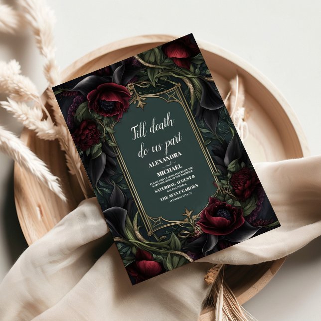 Invitación Red Roses Gothic Halloween Boda (Subido por el creador)