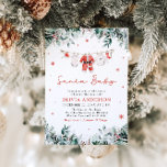 Invitación Red Santa Baby Navidades Clothesline Baby Shower<br><div class="desc">La Invitación Baby Shower de los Navidades de invierno de Santa Baby Red Greenery es la forma perfecta de celebrar la llegada de su bebé durante la temporada de vacaciones. Con colores rojos y verdes festivos, vegetación de invierno y ropa de bebé adorable en un tendedero, esta invitación le da...</div>