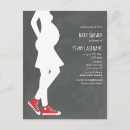 Invitación Red Sneakers Baby Bump Baby Shower