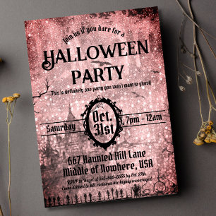 Invitación Red Spooky Haunty House Halloween Party