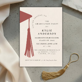Invitación Red Tassel High School Graduation Party