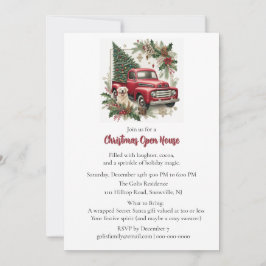 Invitación Red Truck Christmas Open House Invitation