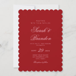 Invitación Red Valentines Minimalist Script Wedding