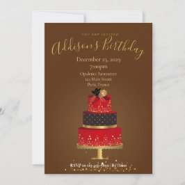 Invitación Red Velvet Custom Birthday Invitation Card