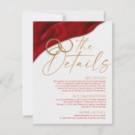 Invitación Red Velvet Wedding Details Card