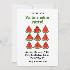 Invitación Red Watermelon Slices Tropical Summer Party