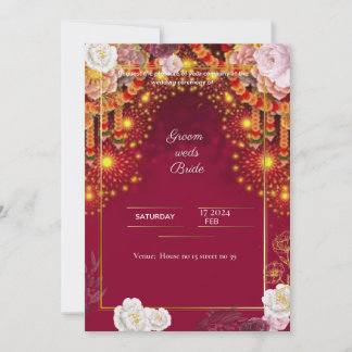 Invitación Red Wedding digital invitation e card design