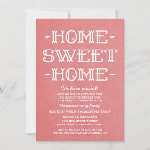 Invitación Red Whimsical Sweet Home Fiesta de calentamiento d