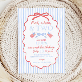 Invitación Red White and Two 4th of July 2nd Birthday