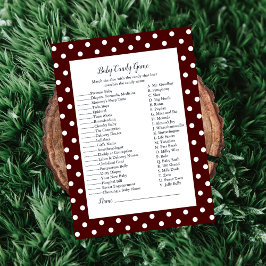 Invitación Red White Baby Bow Baby Candy Juego de Baby Shower