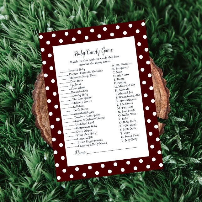 Invitación Red White Baby Bow Baby Candy Juego de Baby Shower (Subido por el creador)