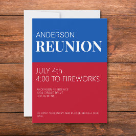 Invitación Red White Blue Family Reunion Invitation