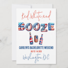 Invitación Red, White & Booze, Partido Patriótico Bachelorett
