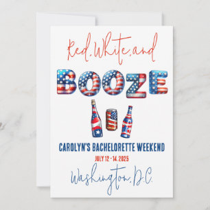 Invitación Red, White & Booze, Partido Patriótico Bachelorett