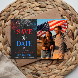 Invitación Red White & I Do Save the Date