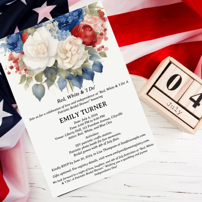 Invitación Red White y yo hacemos ducha de novias el 4 de jul (Subido por el creador)