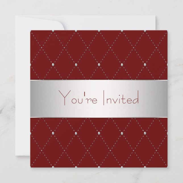 Invitación Red Wine Red Corporate Fiesta (Anverso)