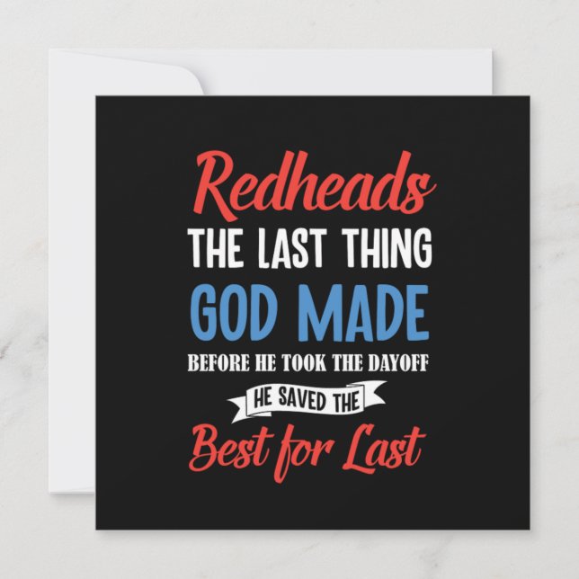 Invitación Redhead Son El Mejor Regalo De Red Hair Ginger Red (Anverso)