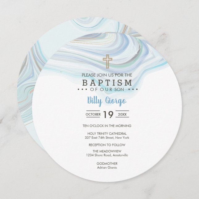 Invitación redonda Billy (Anverso / Reverso)