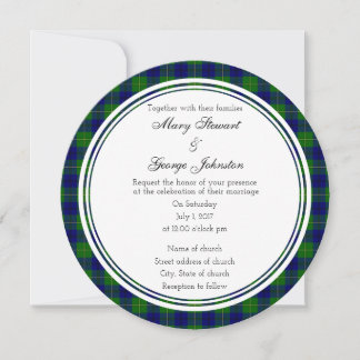 Invitación redonda de Boda escocés de Johnston