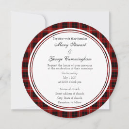 Invitación redonda de Bodas de Cummingham Scottish