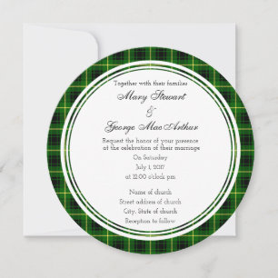 Invitación redonda de Bodas de MacArthur Scottish