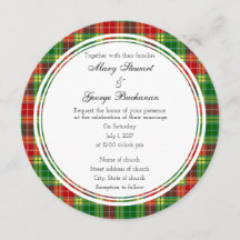 Invitación redonda de Bodas escoceses de Buchanan