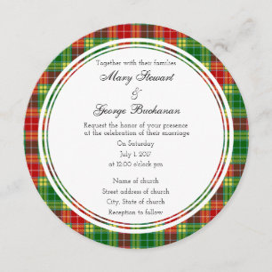 Invitación redonda de Bodas escoceses de Buchanan