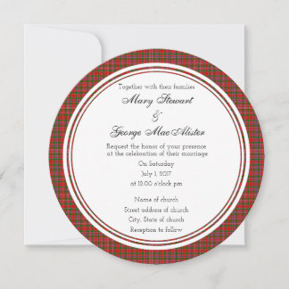 Invitación redonda de Bodas escoceses MacAlister