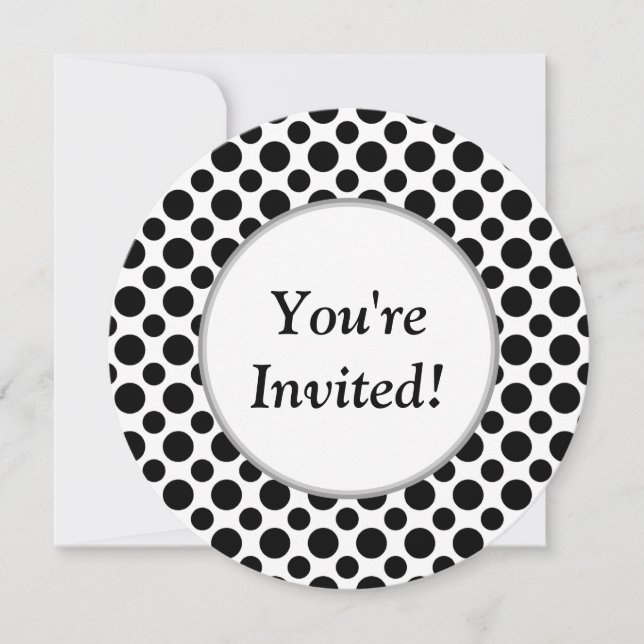 Invitación redonda de la ducha de los lunares (Anverso)