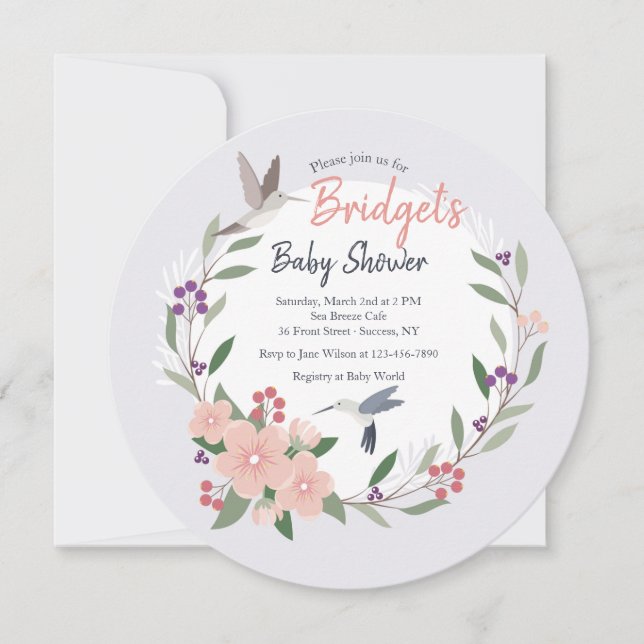 Invitación redonda de los colibríes (Anverso)
