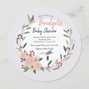 Invitación redonda de los colibríes