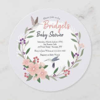 Invitación redonda de los colibríes