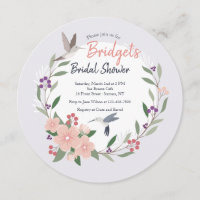 Invitación redonda de los colibríes