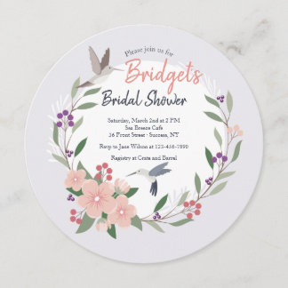 Invitación redonda de los colibríes