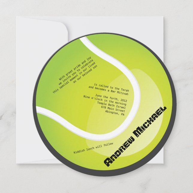 Invitación redonda de Mitzvah del palo de la barra (Anverso)