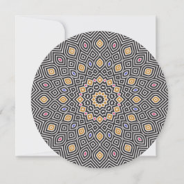 Invitación redonda de mosaico de girasol en oro ne