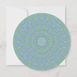 Invitación redonda de mosaico de remolinos en verd