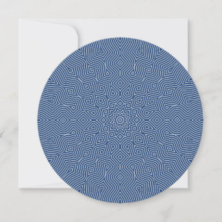Invitación redonda infinita en azul y blanco