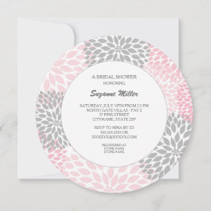 Invitación redonda para DUCHA NUPCIAL de dalia gri