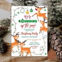 Redondeando al Fiesta de los Navidades de renos de